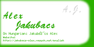 alex jakubacs business card